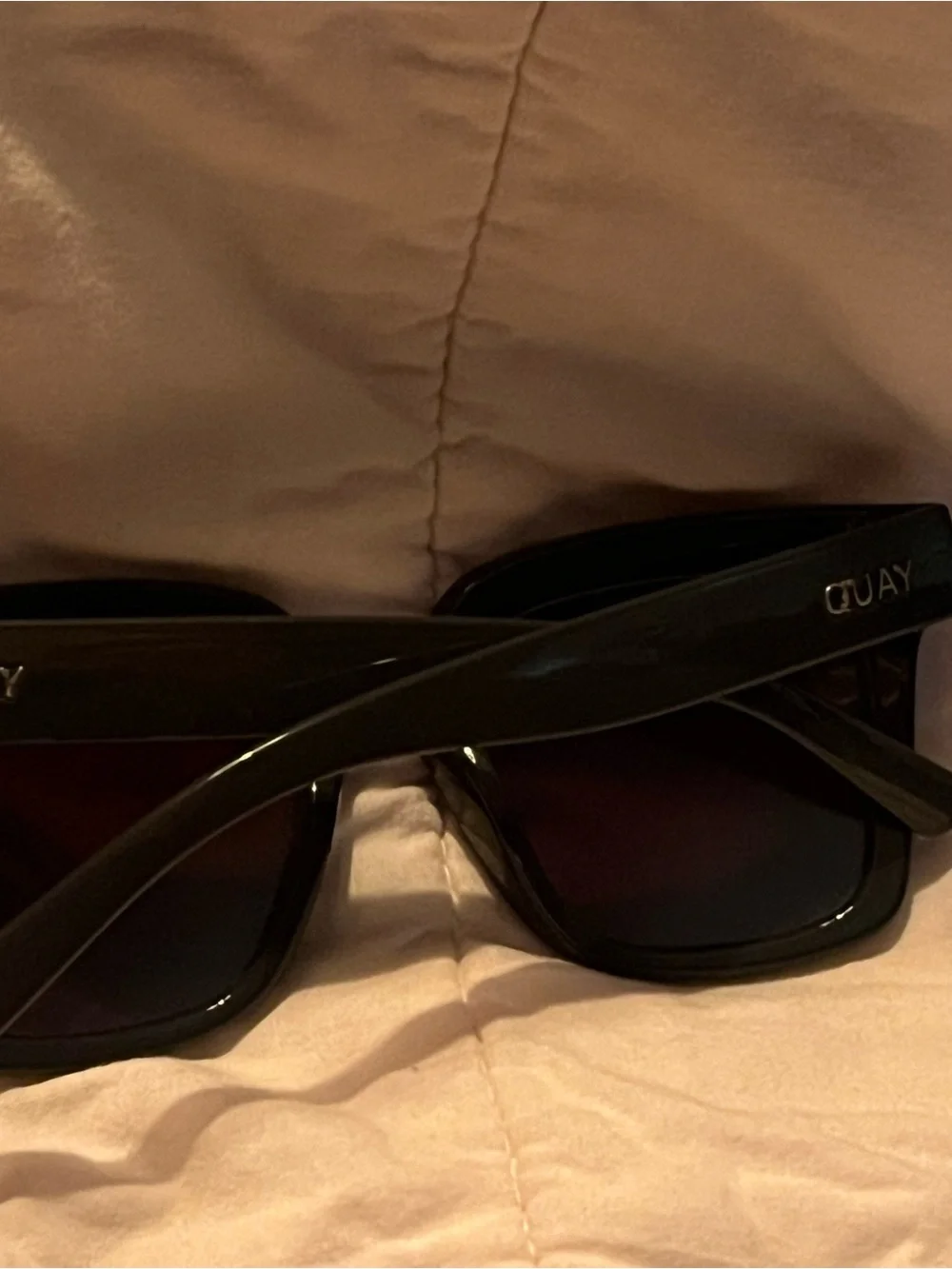 Quay Australia Supine polarized blue mirrored glasses.